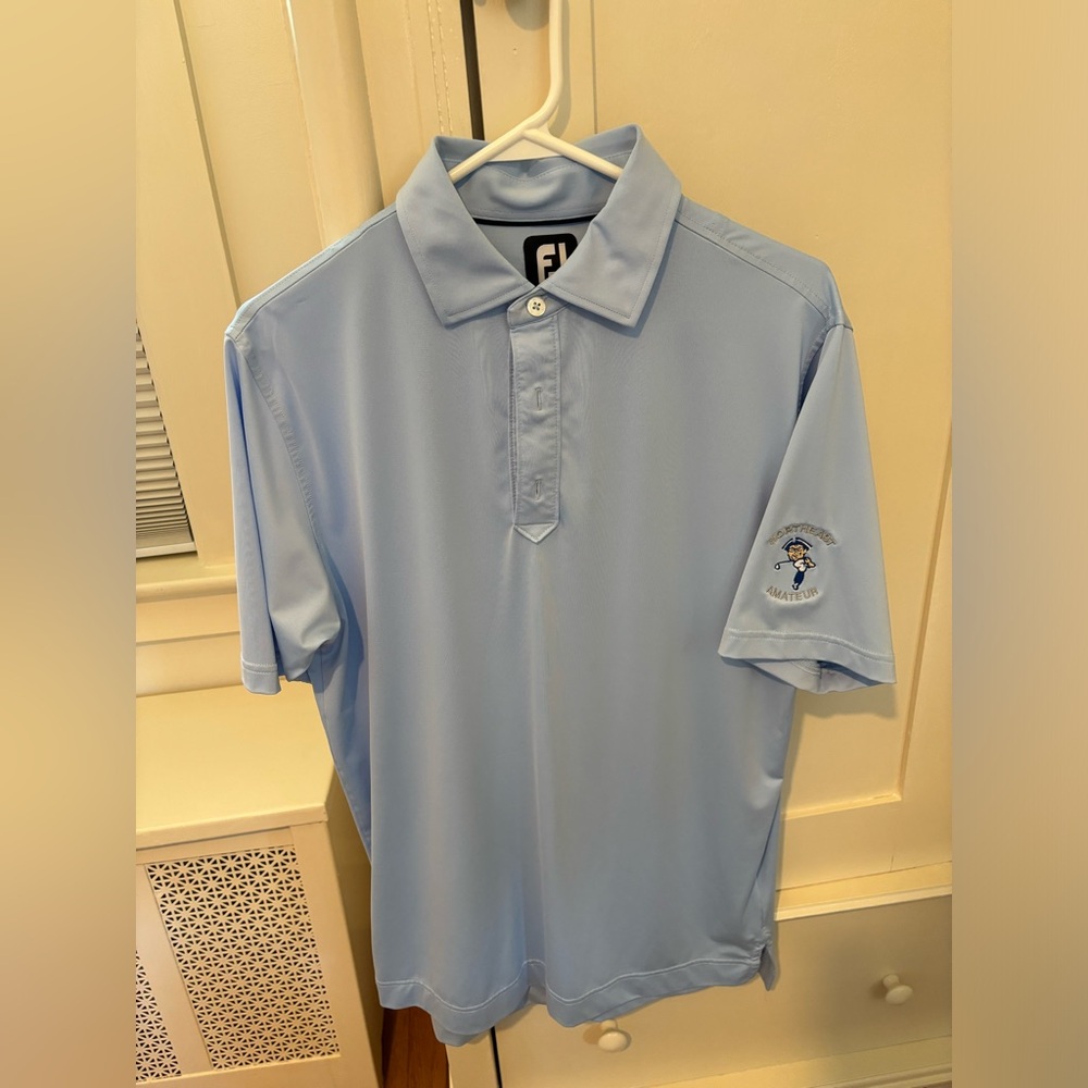 FootJoy Polo; Color: Light Blue; Size: Small; Northeast Amateur Logo